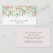 Vrouwelijke Waterverf Floral Make-up Artist Visitekaartje (Voorkant / Achterkant)
