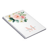 Vrouwelijke Waterverf Floral met Monogram Notitieboek (Rechterzijde)