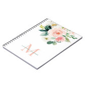 Vrouwelijke Waterverf Floral met Monogram Notitieboek (Linkerzijde)