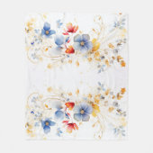 Vrouwelijke Waterverf florale fleece Deken (Voorkant)