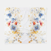 Vrouwelijke Waterverf florale fleece Deken (Voorkant (Horizontaal))