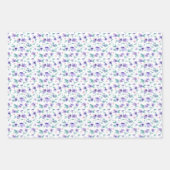 Vrouwelijke Waterverf Paarse Ditsy Floral Pattern Inpakpapier Vel (Voorkant)