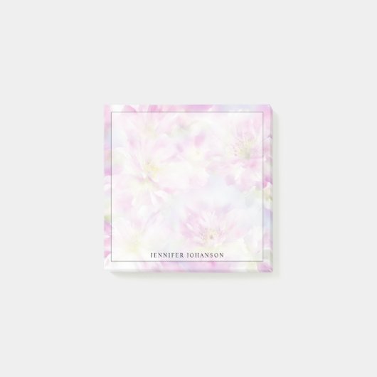 Vrouwelijke Waterverf Roze Bloem Post-it® Notes (Voorkant)