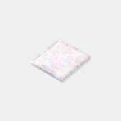 Vrouwelijke Waterverf Roze Bloem Post-it® Notes (Schuin)