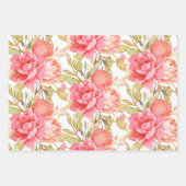 Vrouwelijke Waterverf Rozen Assorted Inpakpapier Vel (Voorkant)