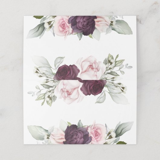 Vrouwelijke Waterverf Rozen Botanisch Plaatskaartje (Buitenkant ongevouwen)