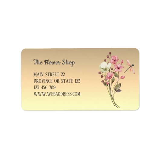 Vrouwelijke Waterverf Wildflowers adreslabel Etiket (Voorkant)