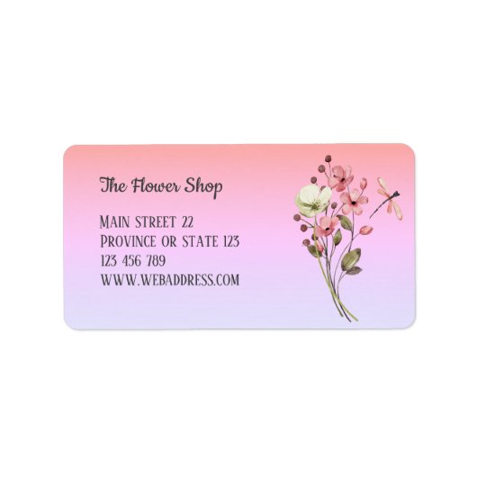 Vrouwelijke Waterverf Wildflowers adreslabel Etiket (Voorkant)