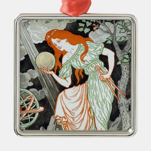 Vrouwelijke wetenschapper (Vrouwen in wetenschap e Metalen Ornament (Voorkant)