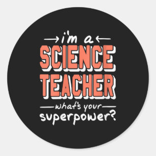 Vrouwelijke wetenschapsleraar Superwer Grappige Ne Ronde Sticker