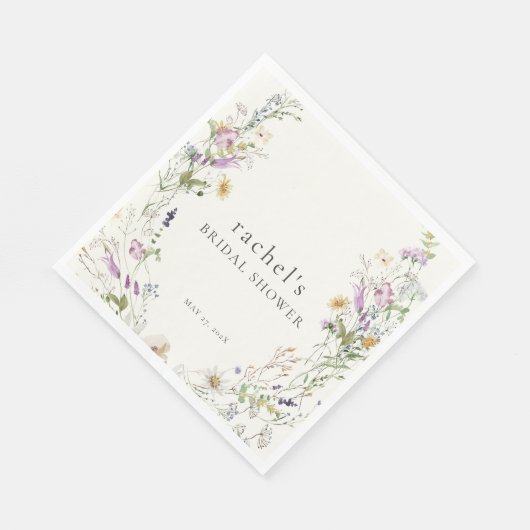 Vrouwelijke Wilde Bloem Bruids Bruiloft Servetten (Hoek)