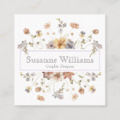 Vrouwelijke wilde bloem vierkante visitekaartje (Voorkant)