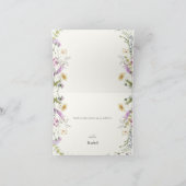 Vrouwelijke Wildflower Bruidsdouche Bedankkaart (Binnen)