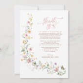 Vrouwelijke Wildflower Meadow Afstuderen Foto Bedankkaart (Achterkant)