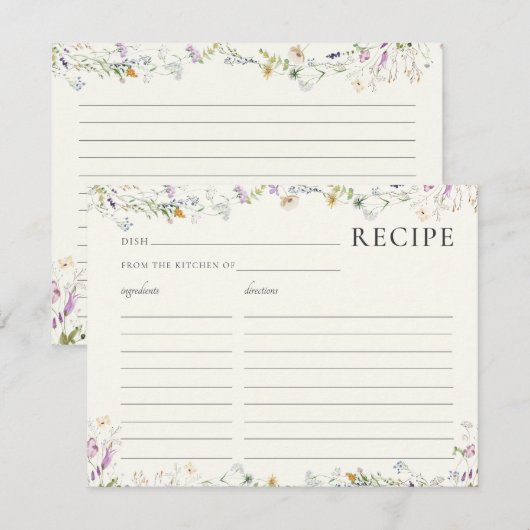 Vrouwelijke Wildflower Vrijgezellenfeest Recept Ka (Voorkant / Achterkant)