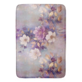 Vrouwelijke wit goud paarse bloemen badmat (Voorkant Verticaal)