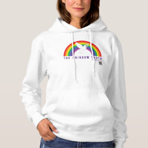 Vrouwelijke Witte Hoodie Rainbow Gods Promise Dove