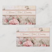 Vrouwelijke zacht neutraal gekleurde bloemen visitekaartje (Voorkant / Achterkant)
