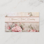 Vrouwelijke zacht neutraal gekleurde bloemen visitekaartje (Voorkant)