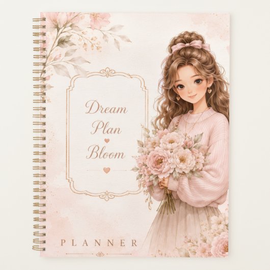 Vrouwelijke Zachte Luxe Dagelijkse Planner (Voorkant)