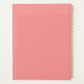 Vrouwelijke zachte perzikroze handgeschreven scrip planner (Achterkant)