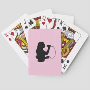 Vrouwelijke zangeres Pink Pokerkaarten