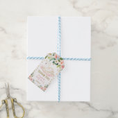 Vrouwelijke Zwaan Prinses Bloemen Roos Verjaardags Cadeaulabel (Met Touw)