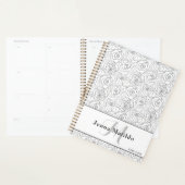 Vrouwelijke zwart-wit Rose Illustratie Planner (Display)