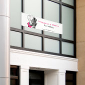 Vrouwelijke zwarte en roze mode meisje haarstyling spandoek (Buitenkant Gebouw)