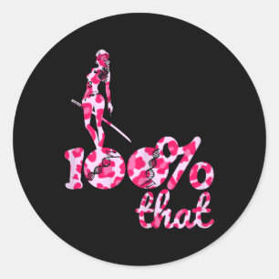 Vrouwen 100% Die Luipaard Roze Sikkelcel Strijder' Ronde Sticker