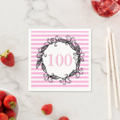 Vrouwen 100ste verjaardag Roze Wit Zwart Swirly Servetten (Insitu)