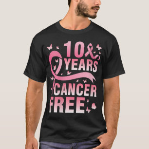 Vrouwen 10 jaar Kankervrij Strijder Vechten We Wit T-shirt