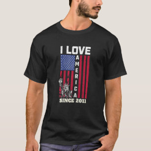 Vrouwen 11e verjaardag Ik hou van Amerika sinds 20 T-shirt