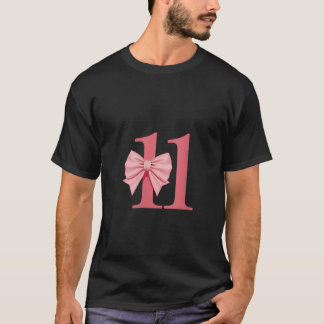 Vrouwen 11e Verjaardag Meisje Roze Coquette Bow 11 T-shirt