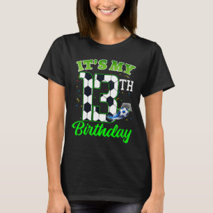 Vrouwen 13e verjaardag voetbal jongen meisje kinde t-shirt