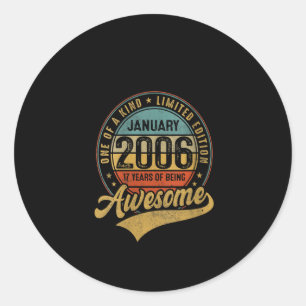Vrouwen 17 jaar Geweldige sinds januari 2006 Gift Ronde Sticker