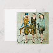  vrouwen 1930 gefeliciteerd! feestdagenkaart (Voorkant / Achterkant)