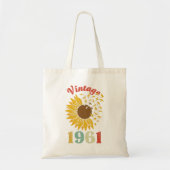  vrouwen 1961 Zonnebloem 60th Birthday Tote Bag (Voorkant)