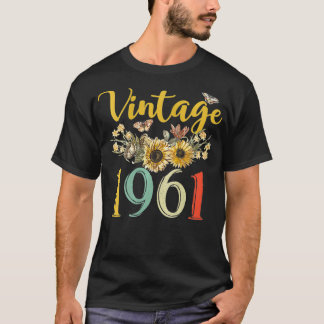  vrouwen 1961 Zonnebloem 61e verjaardag Awesom T-shirt