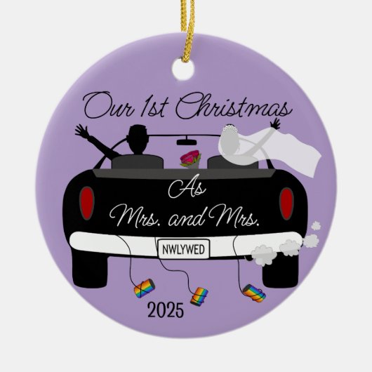 Vrouwen 1e Kerst Passen getrouwd Keramisch Ornamen Keramisch Ornament (Voorkant)