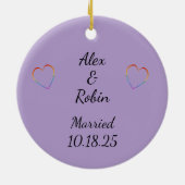 Vrouwen 1e Kerst Passen getrouwd Keramisch Ornamen Keramisch Ornament (Achterkant)