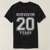 Vrouwen 20 jaar borstkanker overlevingscadeaus voo t-shirt (Design voorkant)