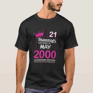 Vrouwen 21e verjaardag roze prinsessen worden gebo t-shirt