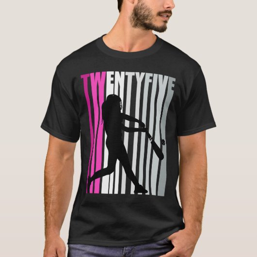 Vrouwen 25e Honkbal Verjaardag Softbal Queen Base T-shirt (Voorkant)