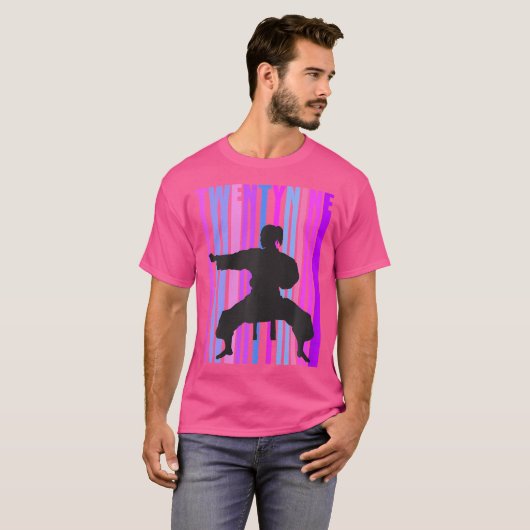 Vrouwen 29ste verjaardag Karate Retro 29 vandaag J T-shirt (Voorkant volledig)