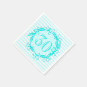 Vrouwen 30ste verjaardag Aqua Blue White Swirly Servetten (Hoek)