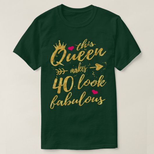 Vrouwen 40 jaar oude cadeautjes 40 en verbluffend  t-shirt (Design voorkant)