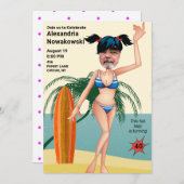 Vrouwen 40ste verjaardag 🎉 Beach Bikini Party Kaart (Voorkant / Achterkant)