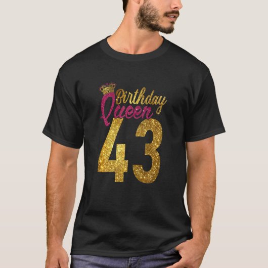 Vrouwen 43 jaar oud 1979 43e verjaardag koningin D T-shirt (Voorkant)