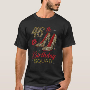 Vrouwen 46ste verjaardag squad stapt in 46 luipaar t-shirt